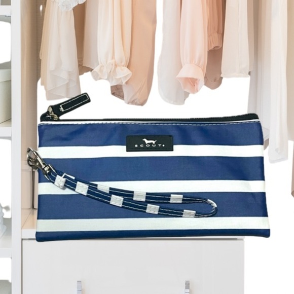 Scout Handbags - Scout Blue and White Striped Wristlet